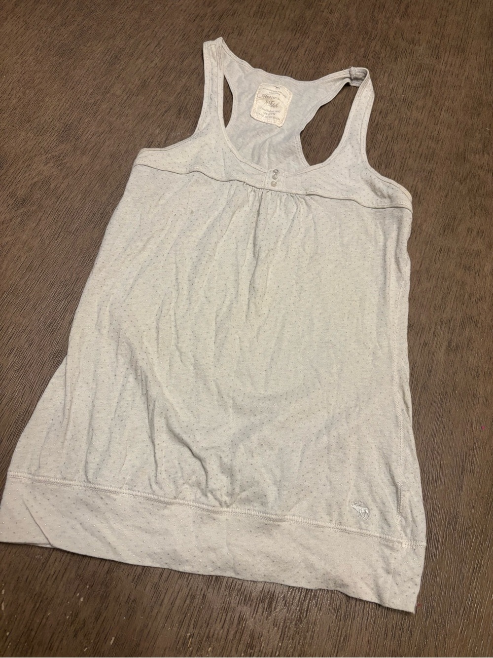 Abercrombie & Fitch cream with gray pin dot Babydoll Size M y2k 2000s